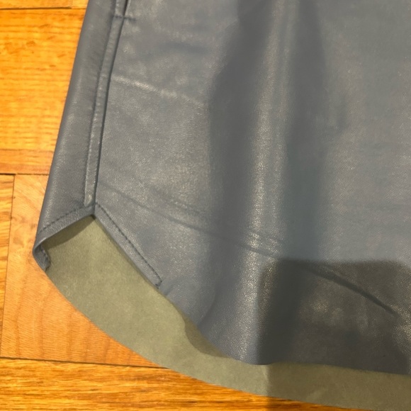 Slate Blue Genuine  Leather Skirt - Picture 4 of 6